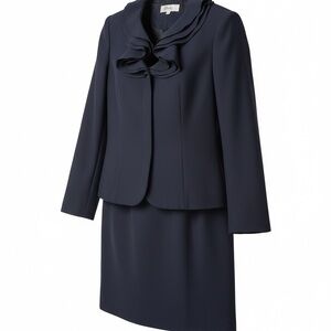 Chic Navy Skirt Set with Ruffle Detail